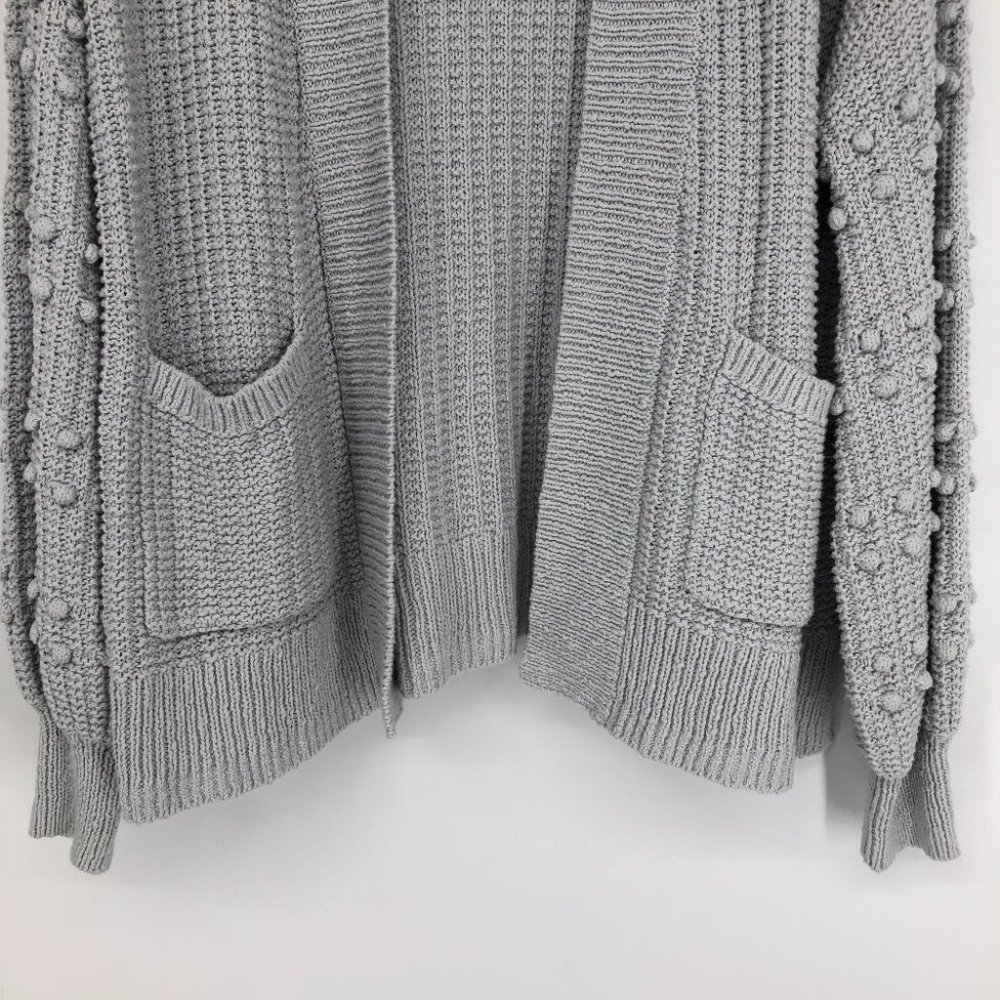 Madewell Grey Bobble Cardigan / Open front Sweater in Cool Fog Long sleeve S - Picture 10 of 16